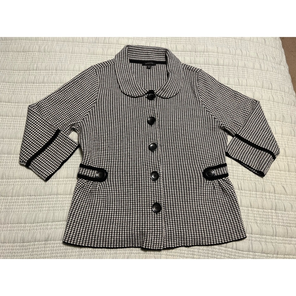 Semantiks Wool Blend Black White Houndstooth Blazer Women's PL Preppy Classy